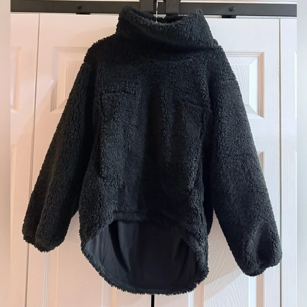 Lululemon Warmth Restore Long Pullover Jacket Black Size 2 NWOT Retired Sherpa